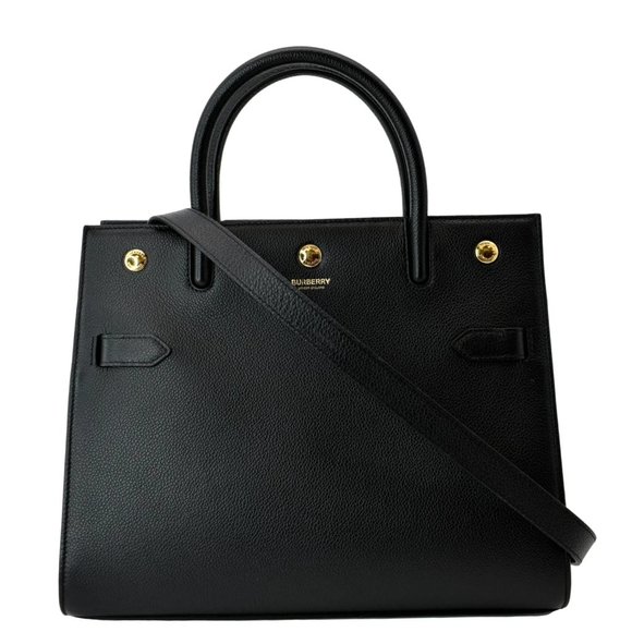 Burberry Handbags - BURBERRY  Title Leather Tote Bag Black